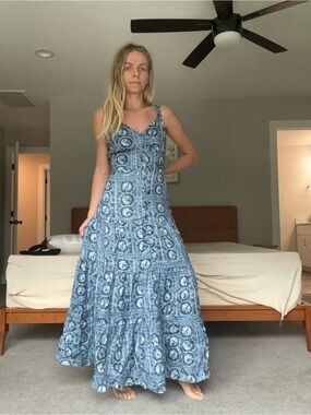 Ralph Lauren Blue linen Maxi Dress size 4